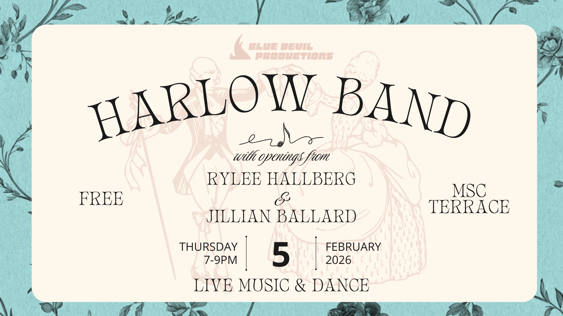 Digital Signage Poster displaying Harlow Band